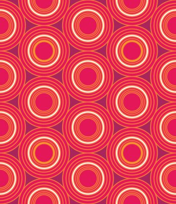 Canvas Vector moderne naadloze kleurrijke meetkunde cirkels patroon, kleur abstract geometrische achtergrond, trendy veelkleurige print, retro textuur, hipster fashion design