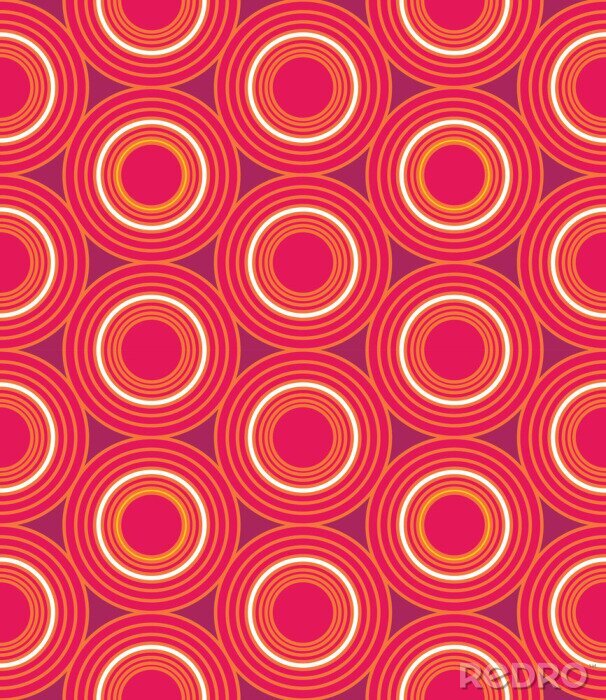 Canvas Vector moderne naadloze kleurrijke meetkunde cirkels patroon, kleur abstract geometrische achtergrond, trendy veelkleurige print, retro textuur, hipster fashion design
