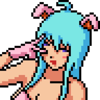 Canvas vector pixel kunst anime meisje