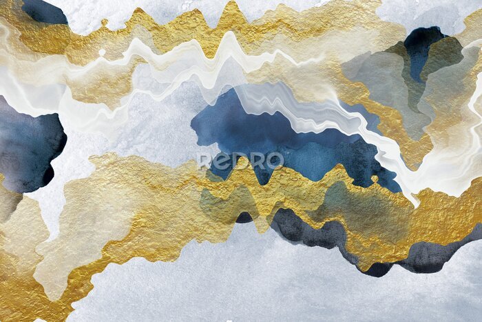 Canvas Veelkleurige golven van abstractie
