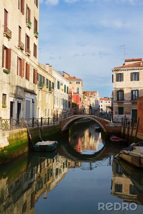Canvas Venetiaanse straten in Italië