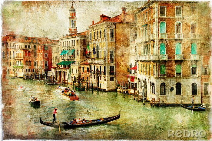Canvas Venetië als geschilderd