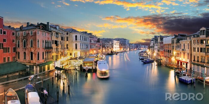 Canvas Venetië in de avond