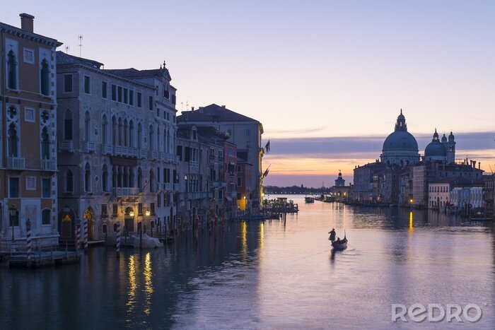 Canvas Venetië in de schemering