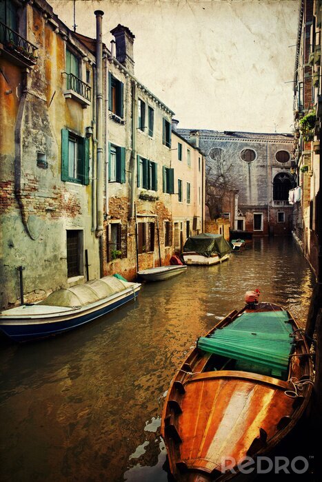 Canvas Venetië in retrostijl