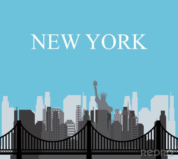 Canvas Verenigde Staten en New York ontwerp