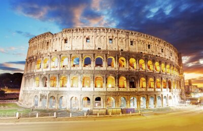 Canvas Verlicht Colosseum in Rome