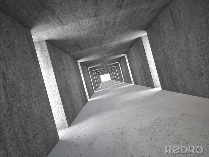Canvas Verlichte betonnen tunnel