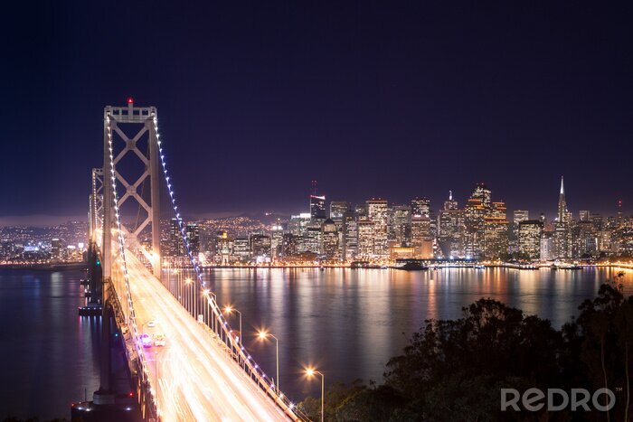 Canvas Verlichte brug in San Francisco