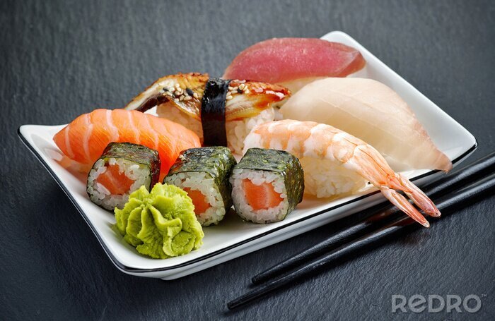 Canvas verschillende sushi