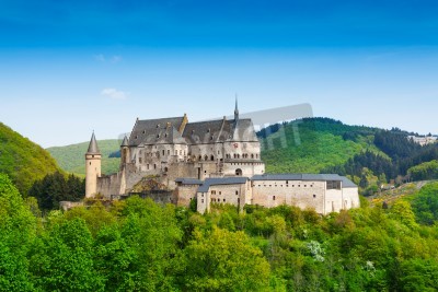 Canvas Vianden Luxemburg bergen en bossen