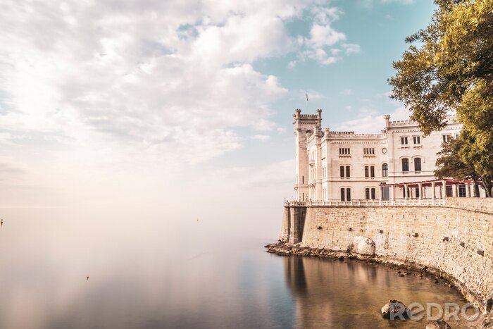 Canvas View of Miramare castle on the gulf of Trieste, Italy