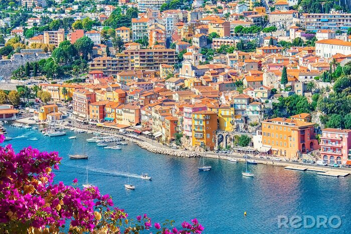 Canvas Villefranche-sur-mer on the French Riviera in summer