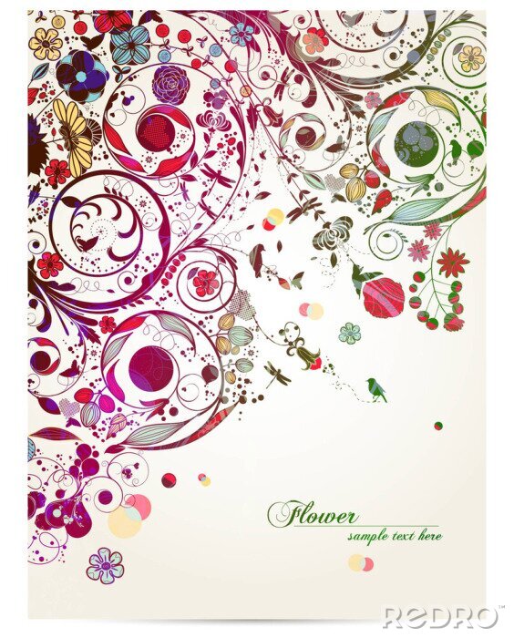 Canvas vintage bloem