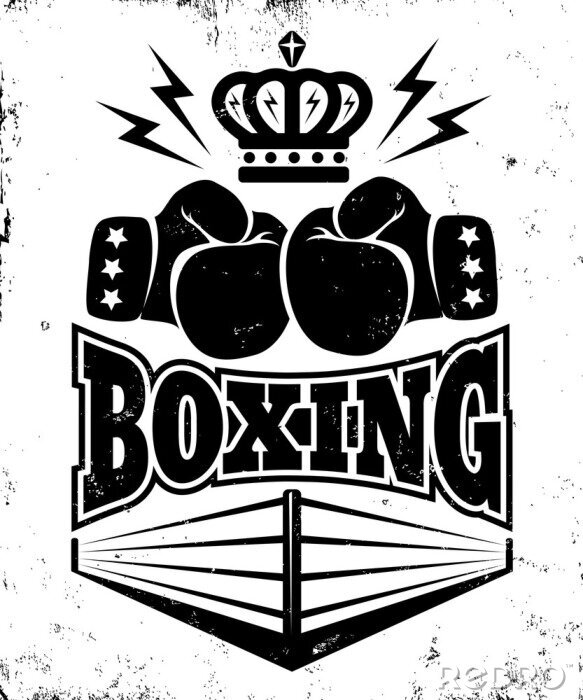 Canvas Vintage embleem voor het boksen.