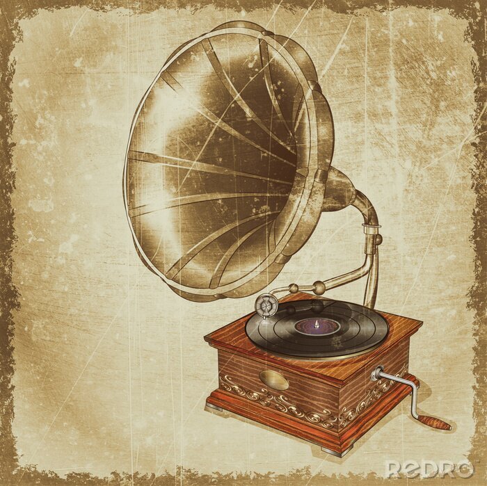 Canvas Vintage grammofoon