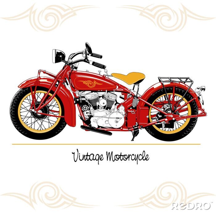 Canvas Vintage Motorcycle