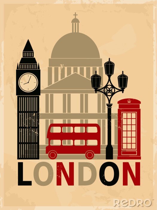 Canvas Vintage Poster Londen
