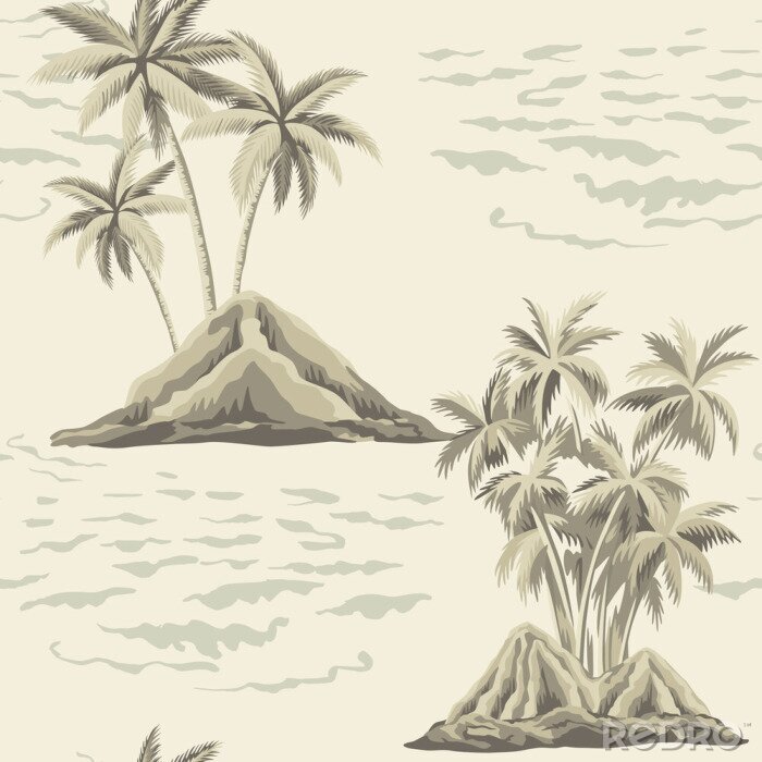 Canvas Vintage stijl eilanden