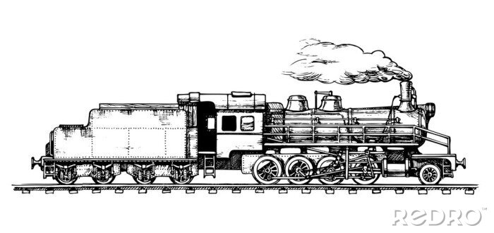 Canvas vintage trein