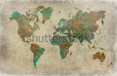 Canvas vintage wereld kaart achtergrond