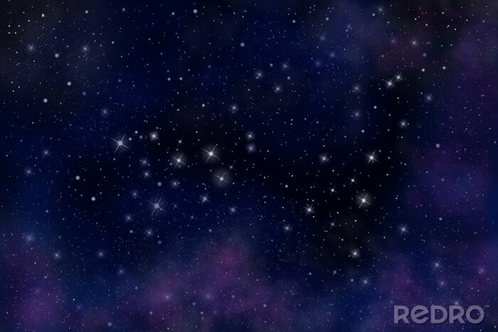 Canvas Violette sterrenhemel
