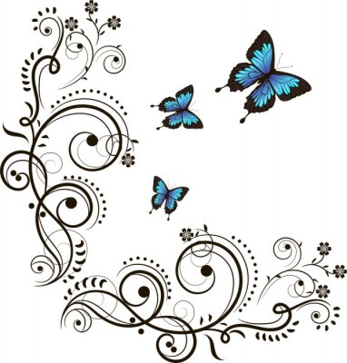 Vlinders en abstracte ornamenten