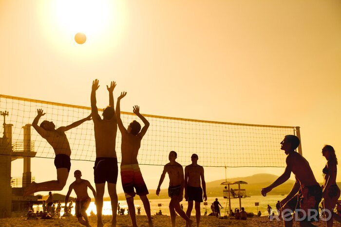 Canvas volleybal op het strand