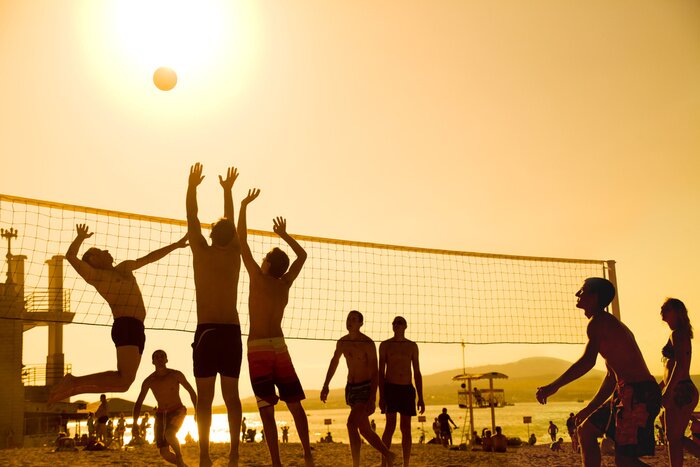 Canvas Volleybal op het strand