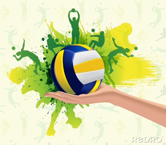 Canvas Volleybal sport ontwerp achtergrond
