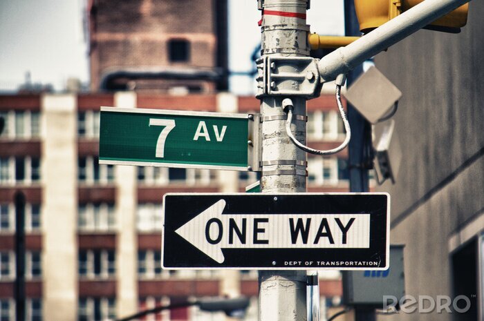 Canvas Voorzie in New York van wegwijzers