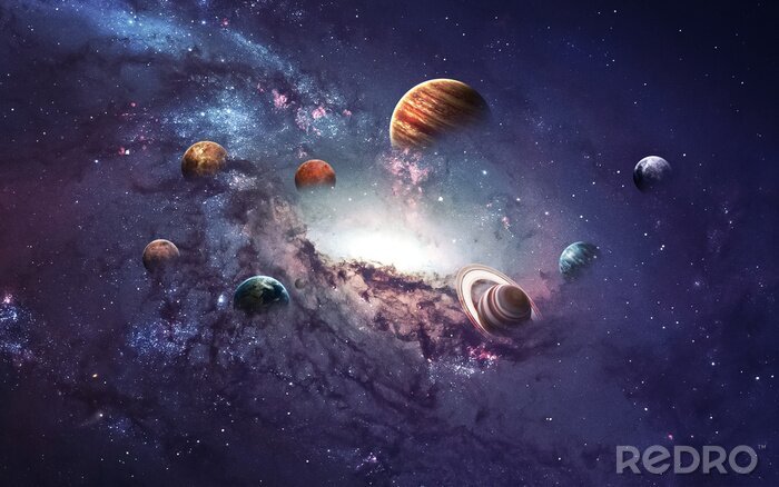 Canvas Vorming van de planeten van het zonnestelsel