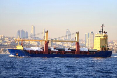 Vrachtschip in de Bosporus Zee, Istanbul