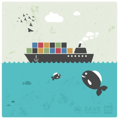 Canvas vrachtvervoer - zeevracht - creatieve illustratie