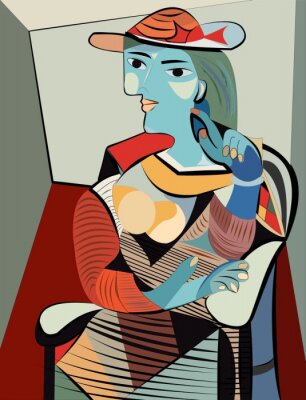 Canvas Vrouw in een hoed