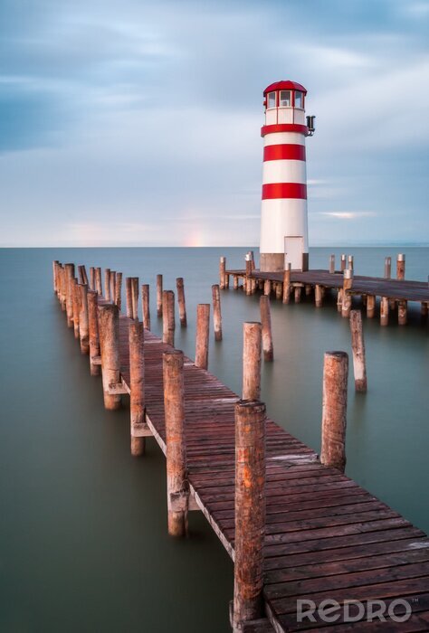 Canvas Vuurtoren bij de pieren