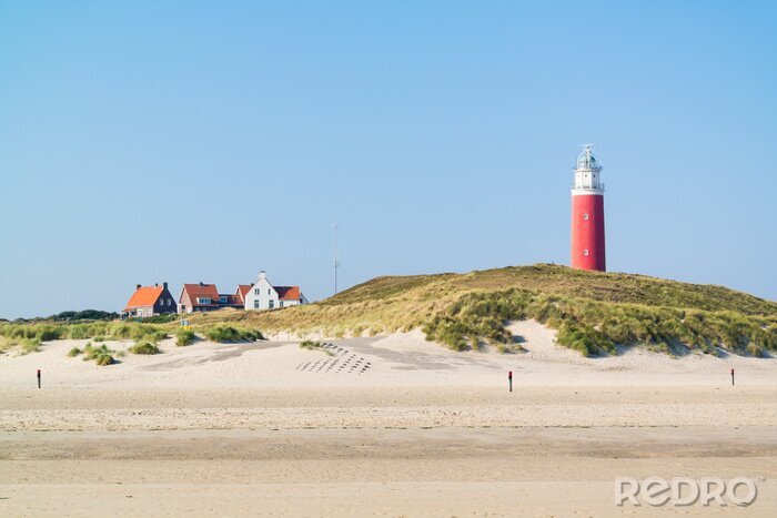 Canvas Vuurtoren Texel op de duinen
