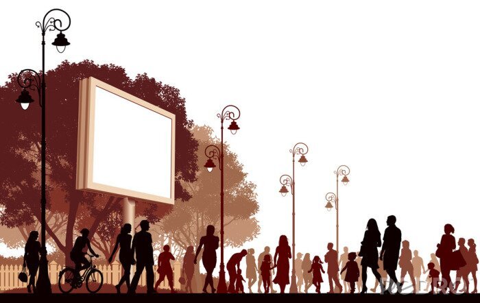 Canvas Wandelen Mensen