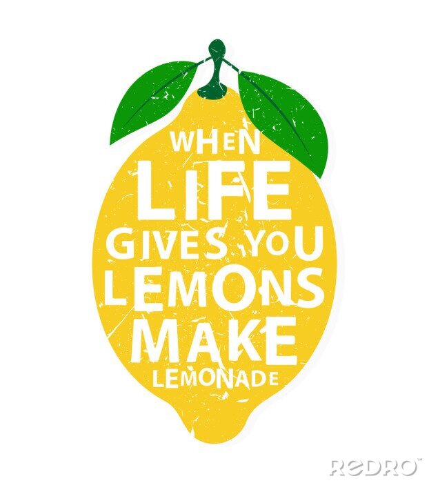 Canvas Wanneer het leven u citroenen geeft, maak limonade - motieven citaat