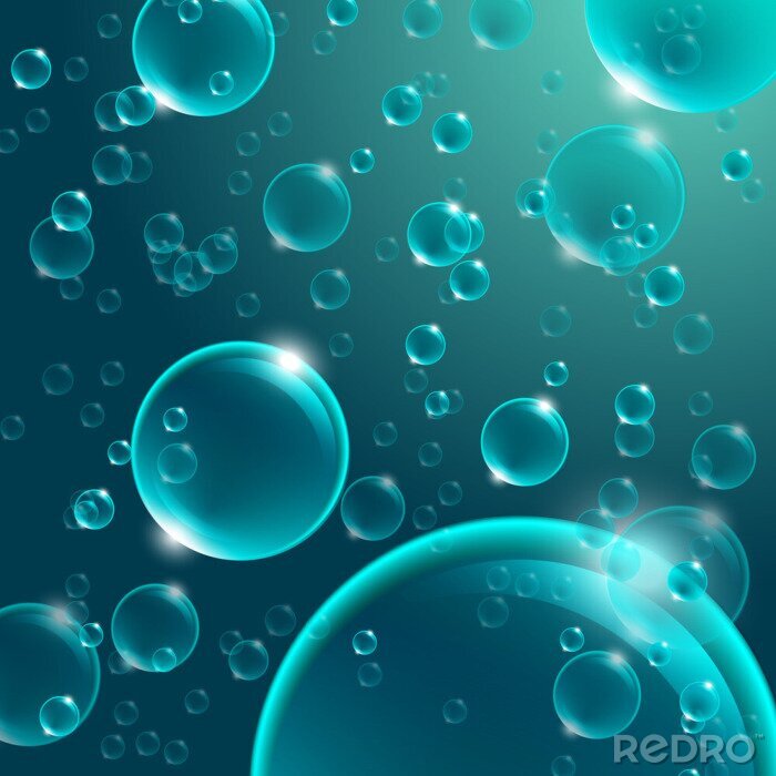 Canvas Waterbellen in 3D