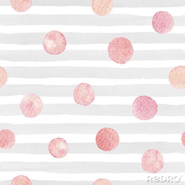 Canvas Waterverf beroerte patroon met roze glanzende getextureerde cirkels. Achtergrond voor uw ontwerp.