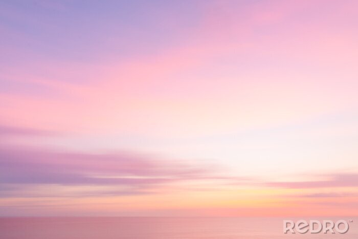 Canvas Wazig zonsondergang hemel en de oceaan natuur achtergrond
