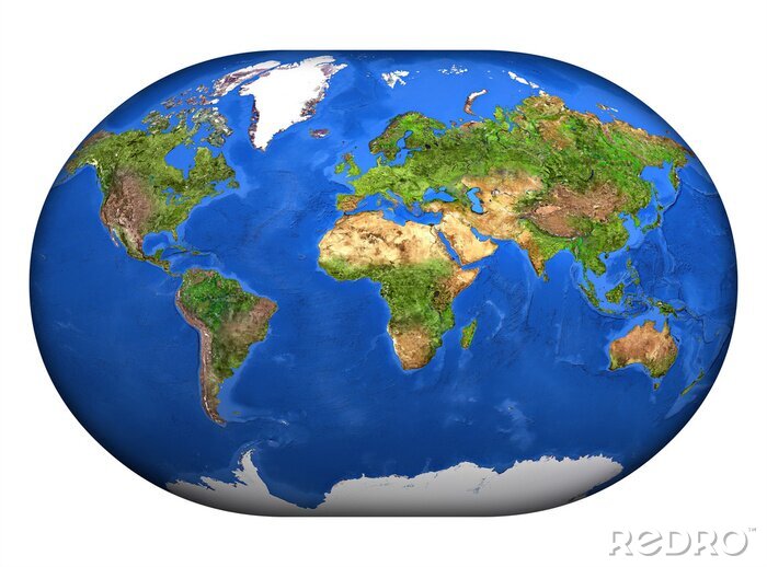 Canvas Wereldkaart 3D wereldbol