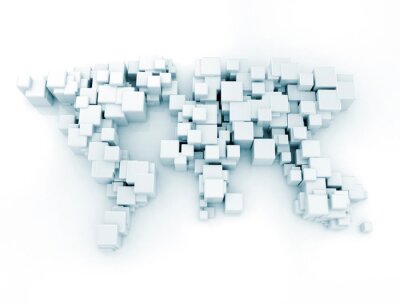 Wereldkaart van kubussen