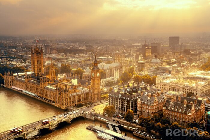 Canvas Westminster luchtfoto