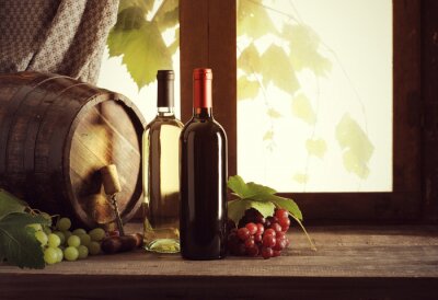 Wijnvat en druif