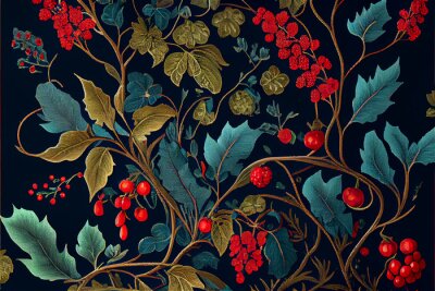 Wild struikgewas met rode vruchten