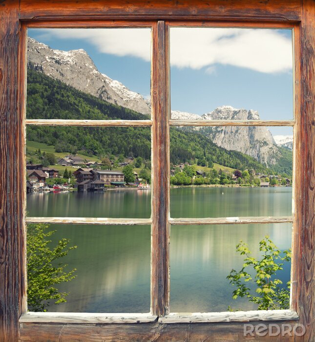 Canvas Window view Grundlsee