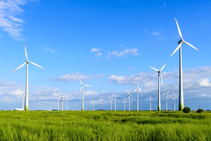 Canvas Windpark met windturbines