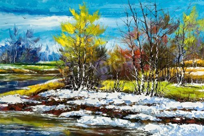 Canvas Winterlandschap impressionisme
